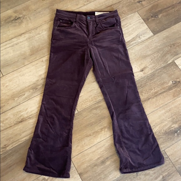 Rag and Bone Wine Velvet Cropped Flare - Picture 2 of 2